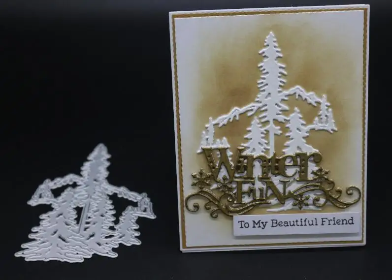 8X10.6CM YINISE PUNCHES PINE Tree Metal Cutting Dies For Scrapbooking Stencils DIY Album Cards Decoration Embossing Folder Die Cuts Tools - Цвет: 8X10.6CM