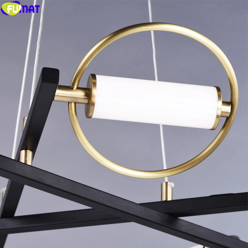 FUMAT современный стиль кольцо Металл искусство подвесной светильник золотой