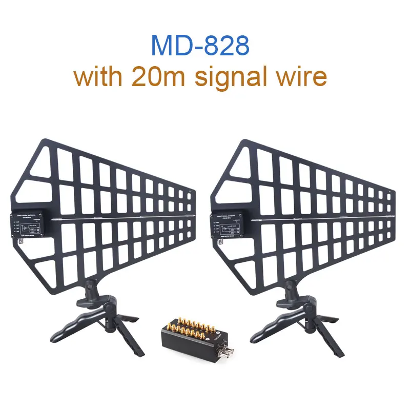 with 20m signal wire MAMKO 8 каналов усилитель Сигнала Антенна распределительная системная антенна усилитель для записи интервью беспроводной микрофон - Цвет: with 20m signal wire