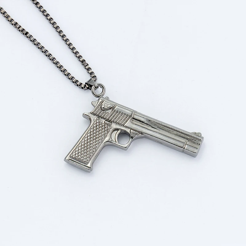 Модная бижутерия в стиле хип хоп ожерелья с подвесками виде пистолета ювелирные