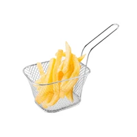 professional design square mesh frying basket stainless steel french fry chips net strainer kitchen cooking oil filter