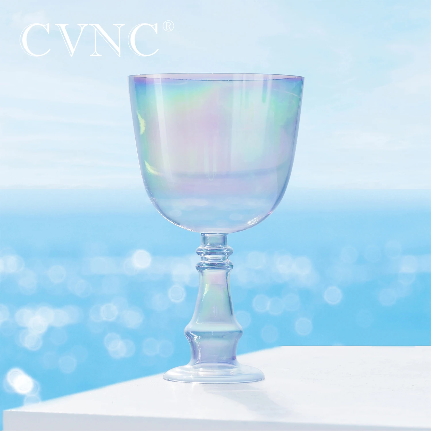 Чакра с прозрачной ручкой CVNC 6 дюймов Кварцевая чакра Хрустальная поющая чаша