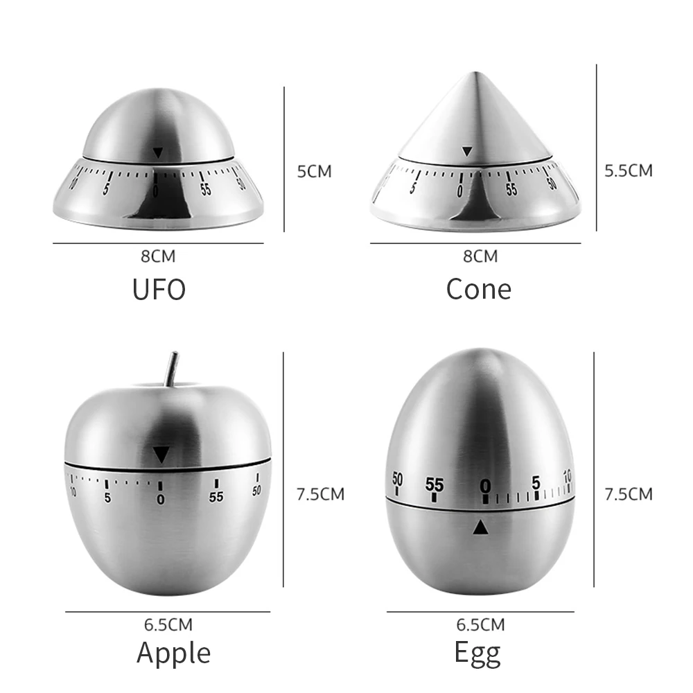 

Cooking Timer Kitchen Stainless Steel Eggs 60 Minutes Mechanical Alarm Clock Time Clock Countdown Time Management