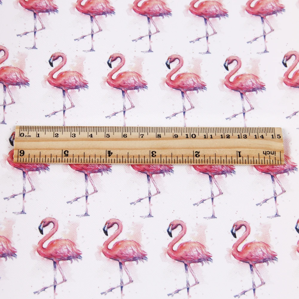 

20*33cm Flamingo Bird Back To School Faux Synthetic Leather DIY Decorative Sewing Garment Knotbow Bag Crafts,1Yc5058
