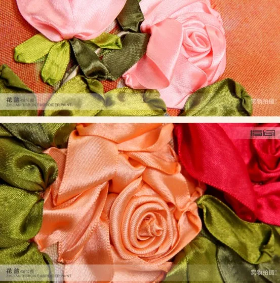 Набор для вышивки лентами с объемными розами милый мультяшный набор рукоделия