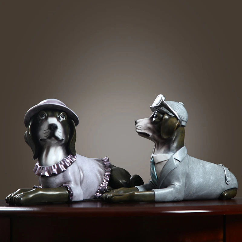 Country Style Smooth Resin Figurines For Home Decoration Abstract Gantelman&ampLady Statue Ornament Living Room Study Decor | Дом и сад