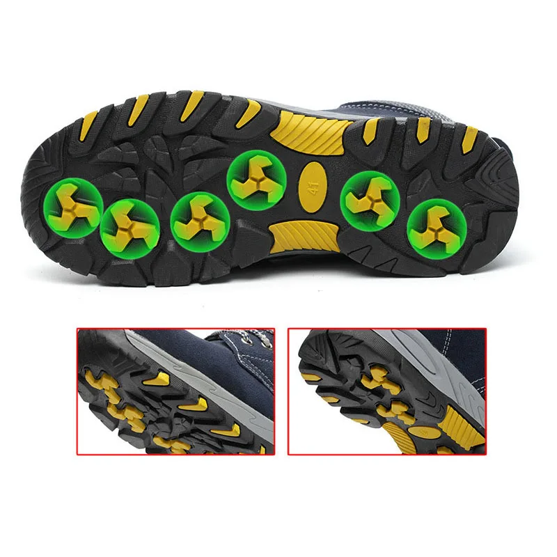 Мужские кожаные ботинки со стальным носком спортивная Рабочая обувь для