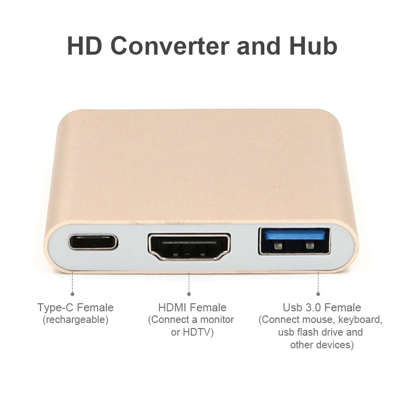 Адаптер USB 3 1 Type C к HDMI 0 удлинитель типа HD 4K для Macbook Air 12 конвертер | Электроника