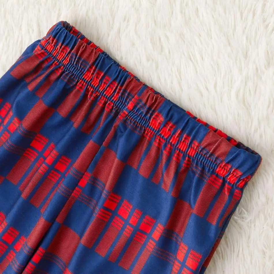 Семейные рождественские пижамы в клетку Мама и я эксклюзивная семейная одежда