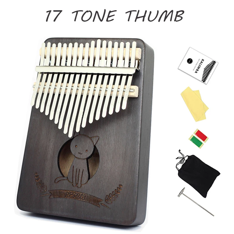 Пианино Kalimba для начинающих 17 клавиш деревянный музыкальный инструмент высокого