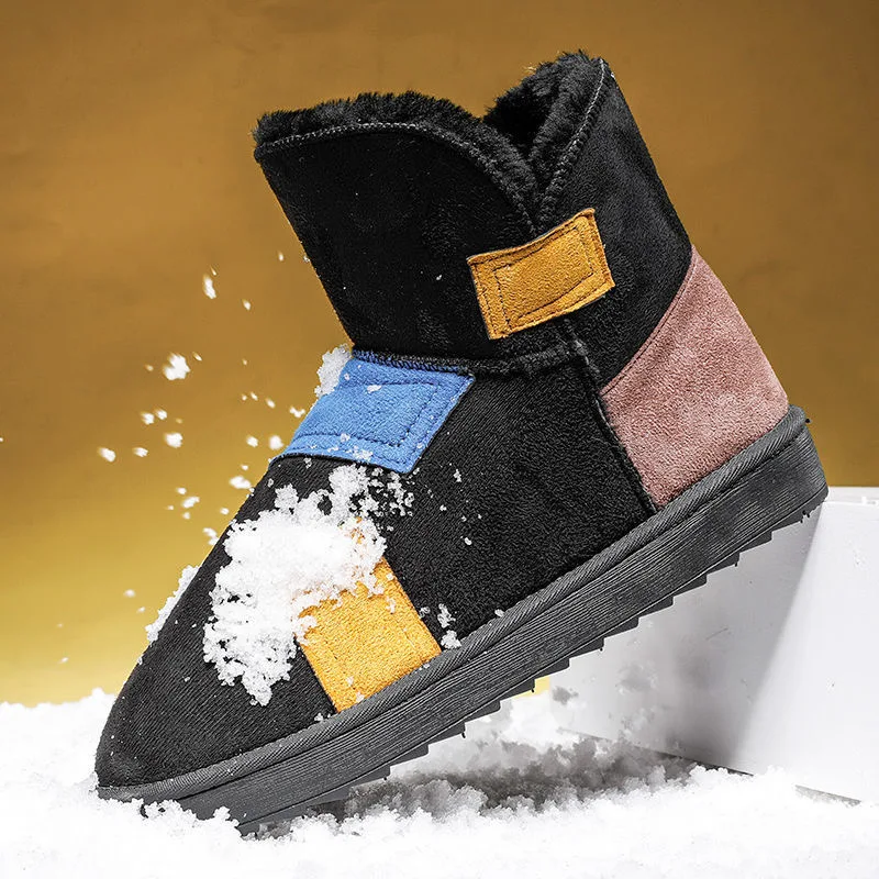 

Hot Sale Men Winter Shoes Ankle Boots Couple Warm Snow Boots Men Comfortable with Fur Slip-on Shoes Casual Loafers for Women 45