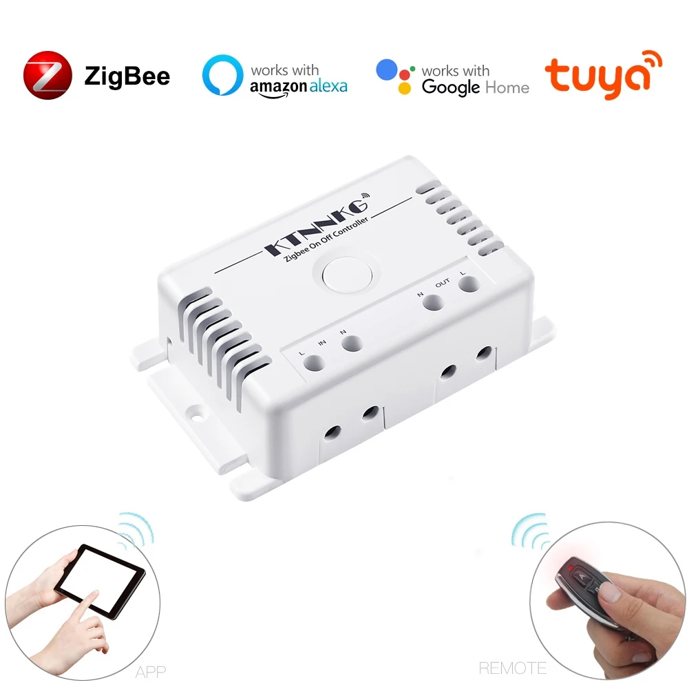 

Tuya Zigbee 10A switch DIY smart home controller timer rf remote control fonctionne avec Alexa, Hub pour maison intelligente