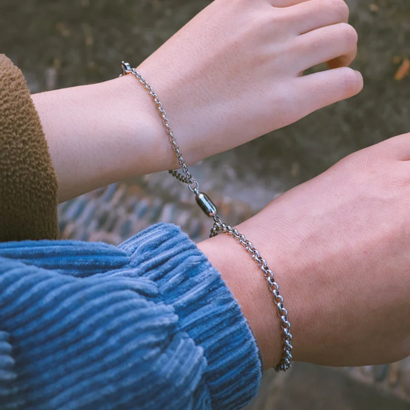 

2 шт., мужской и женский браслет из нержавеющей стали