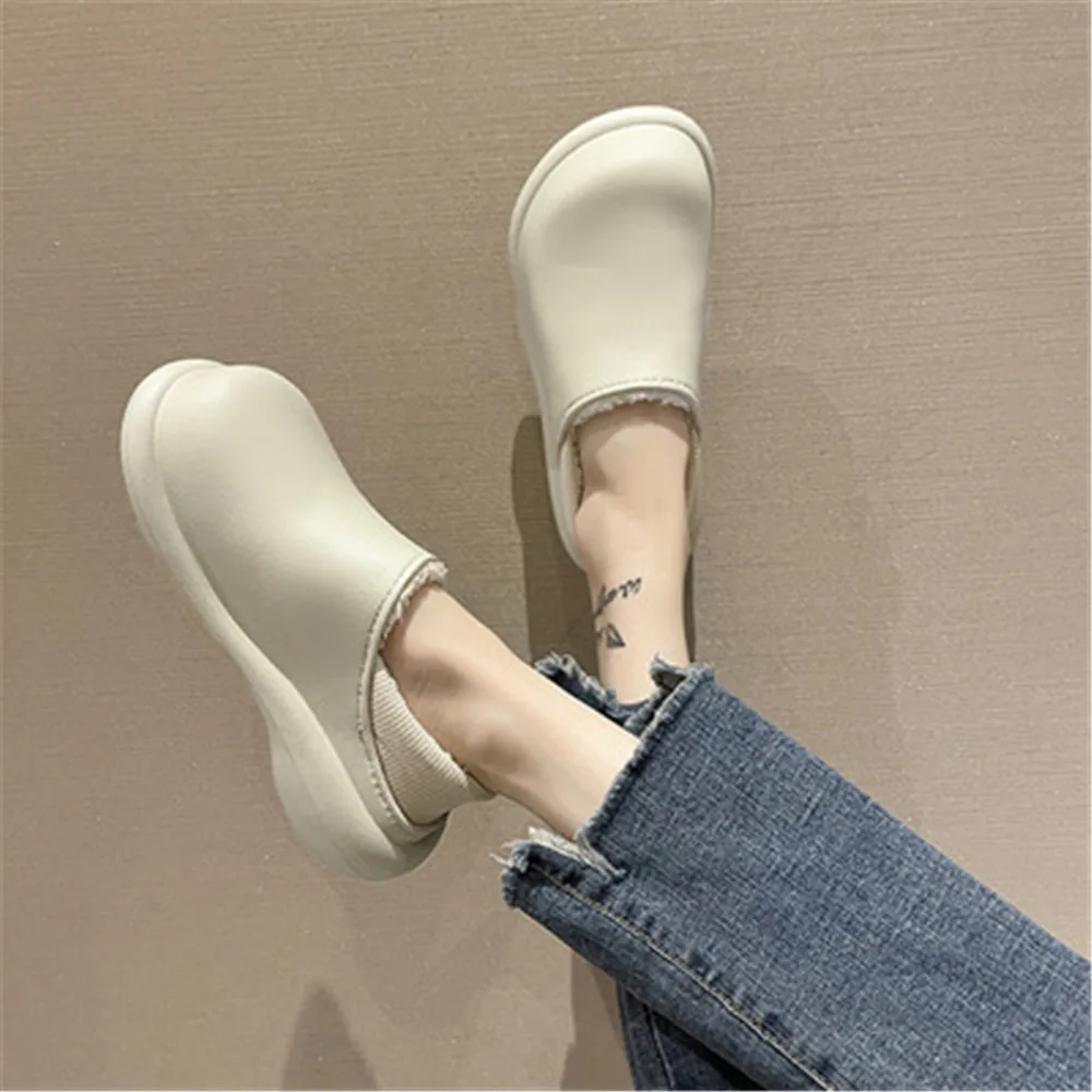 Новинка хлопковые тапочки на толстой подошве женская теплая обувь плоской