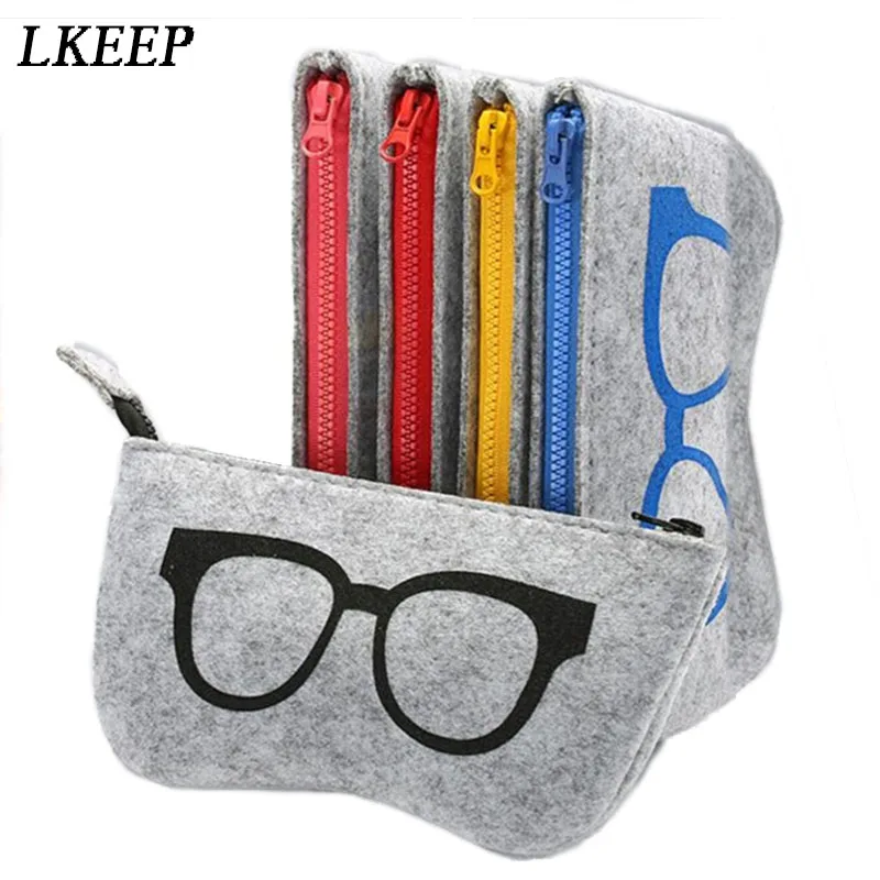 

Футляр для очков женский фетровый, креативная косметичка с принтом, модный органайзер для солнцезащитных очков