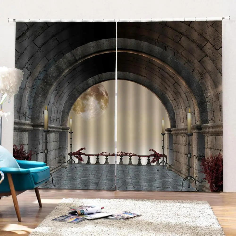 Стереоскопические занавески s индивидуального размера роскошные затемняющие 3D