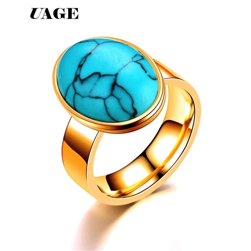 UAGE New Jewelry Vintage Antique Silver Color Gold Turquoises Ring for Men Tibet Women Finger | Украшения и аксессуары