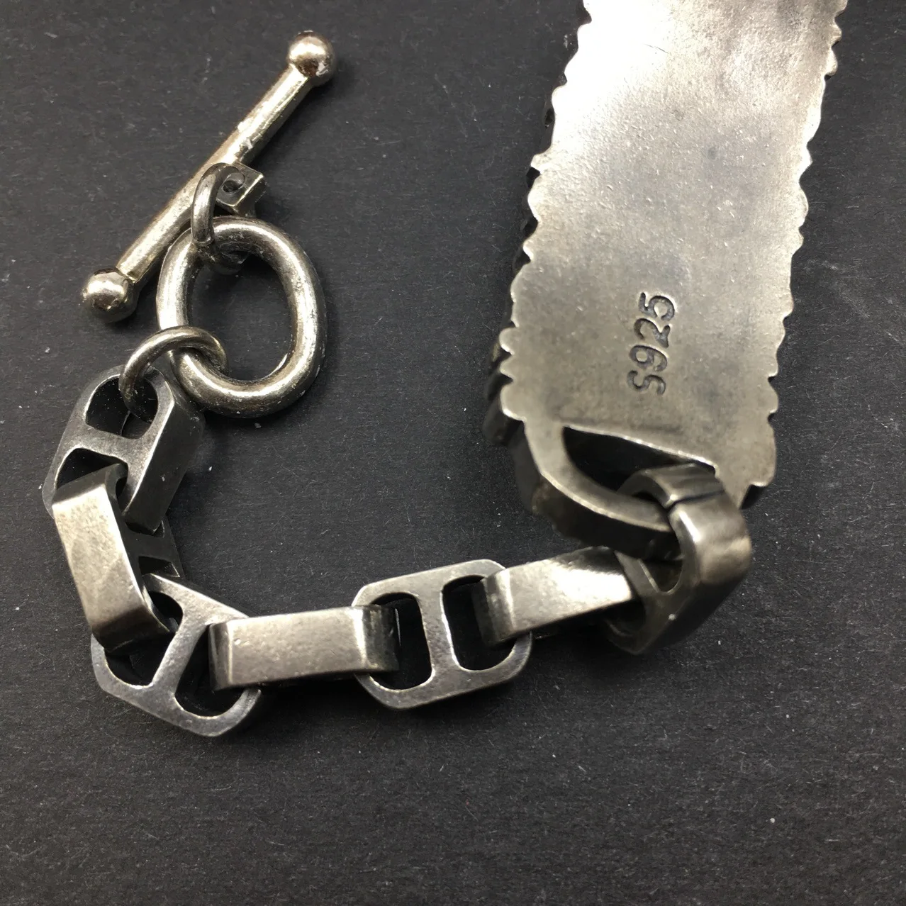 

2021 new S925 sterling silver yellow demon eye bracelet retro Thai silver old domineering men's trend personality bracelet