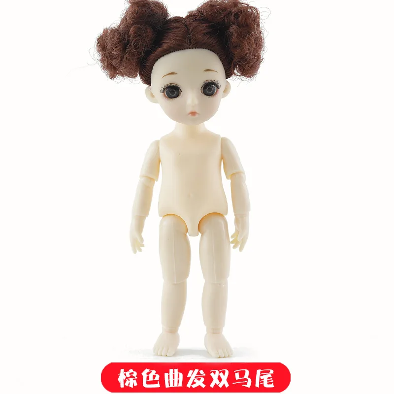 ZSQFSMW 16 см BJD куклы 13 совместный подвижный 1/12 куклы-принцессы игрушки макияж одеваются голый обнаженный милый ребенок кукла игрушка для детей Подарки - Цвет: ZSQFSMW