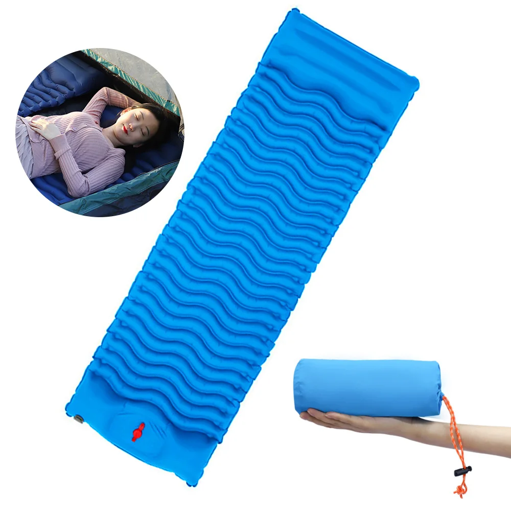 

Beach Mat TPU Foot Air Inflation Cushion Single Portable Camping Outdoor Picnic Sleeping Pad Portable Inflatable Mattress Mat