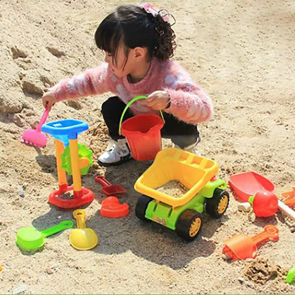 

Children's Sand Box Beach Toys Sand Table Sand Bucket Set Soft Rubber Beach Cube Eco Friendly Colorful Castle Bucket Outdoor Fun