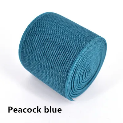 peacock blue 3 м/лот, ширина 4 см, высокое качество, цветная утолщенная эластичная лента, импортные Эластичные аксессуары - Color: peacock blue