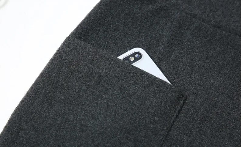 

Comfortable Elegant temperament Office business Woolen Hairy Hip Sexy High waist Knee-Length Elastic Pocket Split Skirt Woman