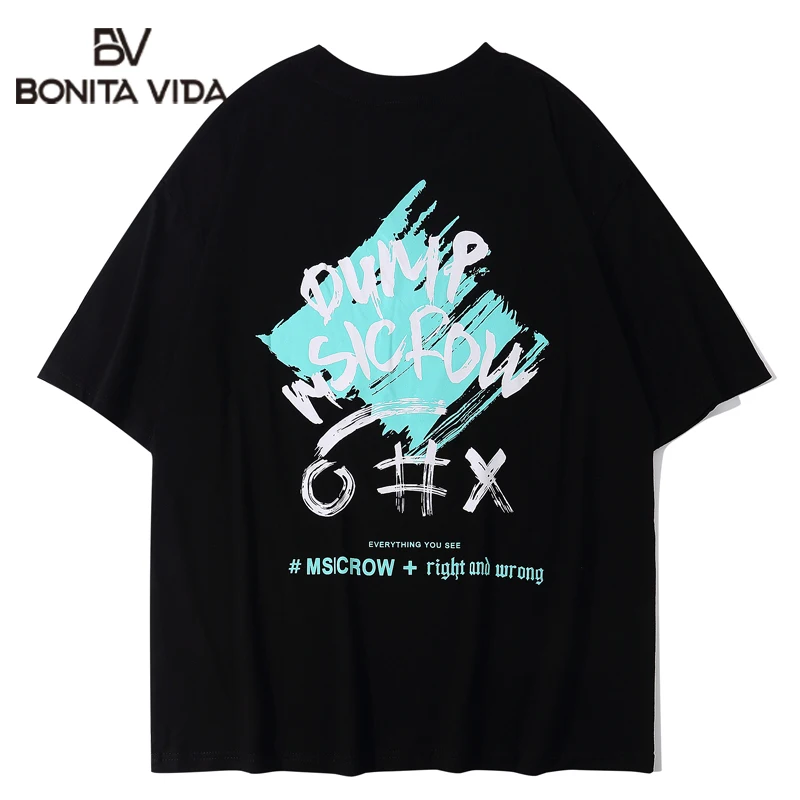 

Мужская хлопковая футболка с коротким рукавом и надписью, в стиле хип-хоп