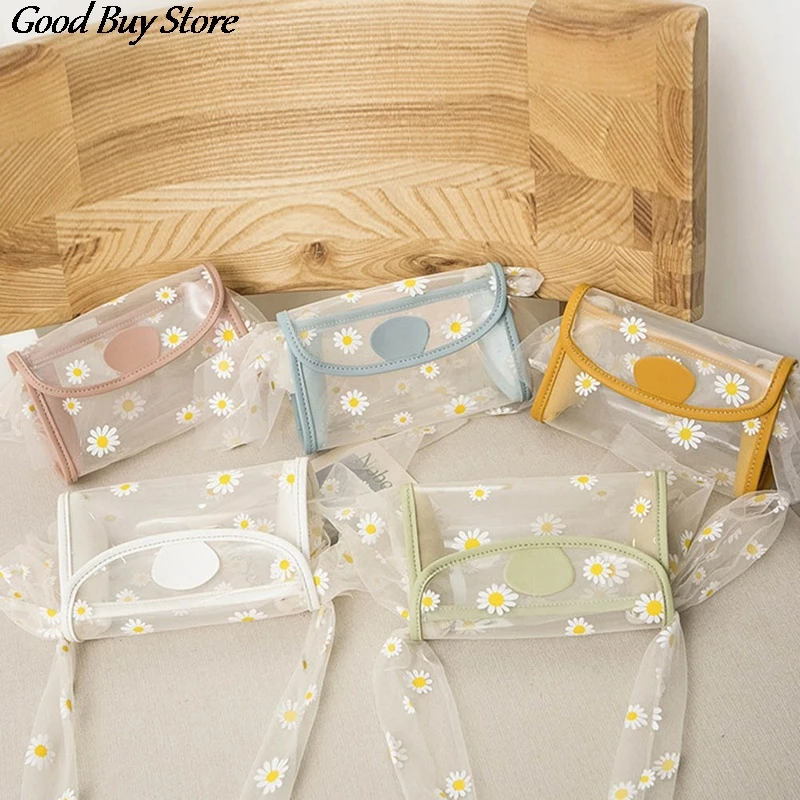 

Кружевная сумочка-желе с маргариткой, Женский миниатюрный тоут с цветами, элегантная прозрачная сумка-мешок через плечо для девушек