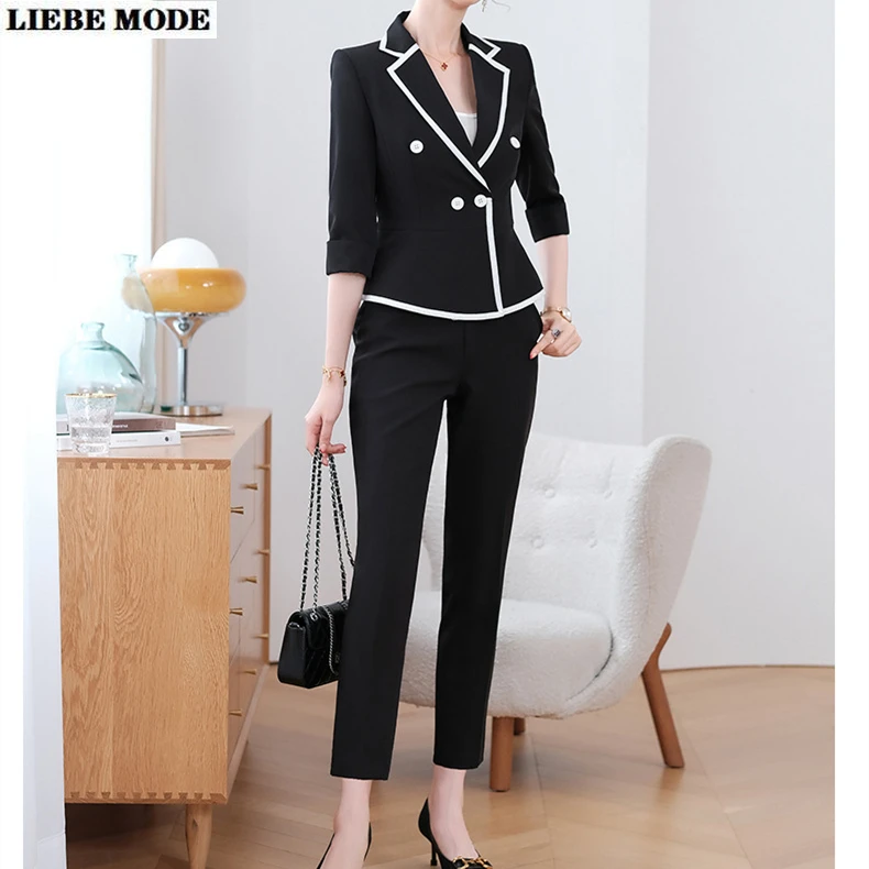 Ladies Suits Business Formal Set Pants and Blazer for Women Elegant Button Suit Jacket 2 Piece Office Wear Pants Suit Outfit
