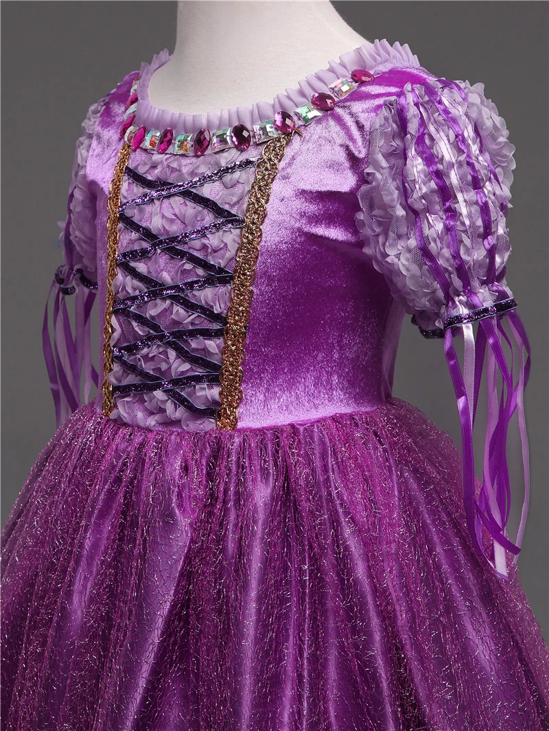 Fancy Girls Dress Princess Halloween Cosplay Costumes Dresses Party Up Purple Beauty Kids Clothes | Детская одежда и обувь