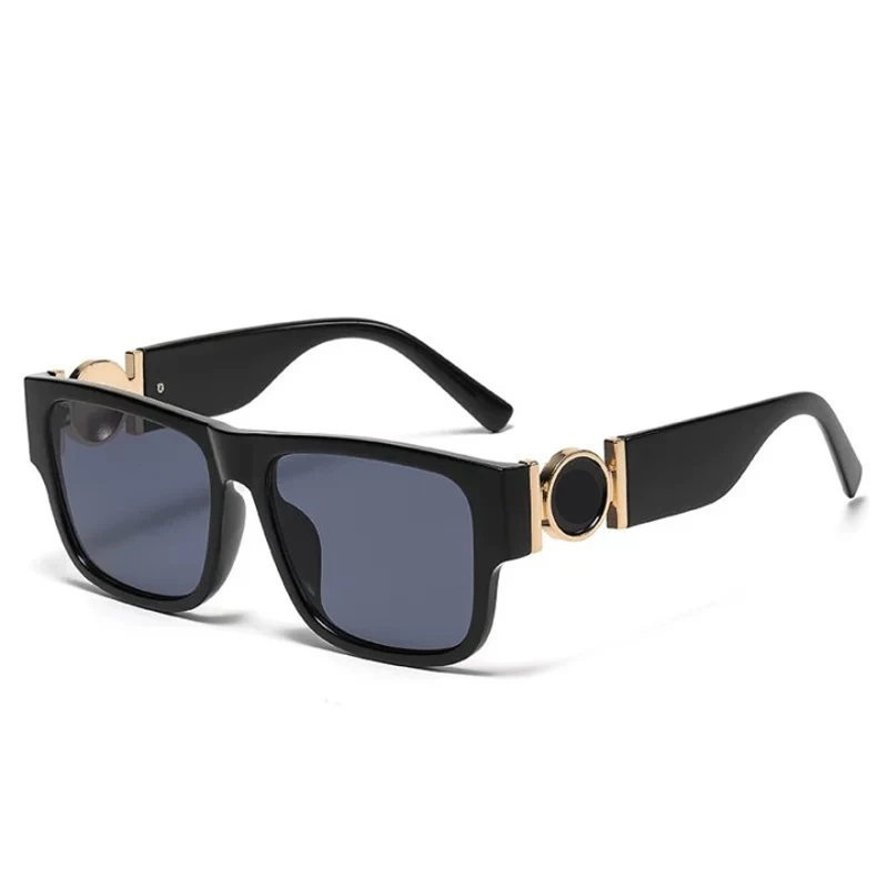 

Big luxury square men's sunglasses fashion retro big frame ladies sunglasses personalized leopard-print golden classic glasses