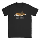 Забавная, не сегодня, футболка с изображением собаки, мужские топы для взрослых, забавная футболка с круглым вырезом, 100% хлопковая футболка