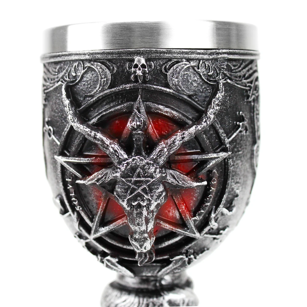 Baphomet Кубок пентаграмма и рога бокал для вина готическое, Викка языческий мистический кружки для кофе пива 600 мл 200 мл мистический Wicca веер подарок