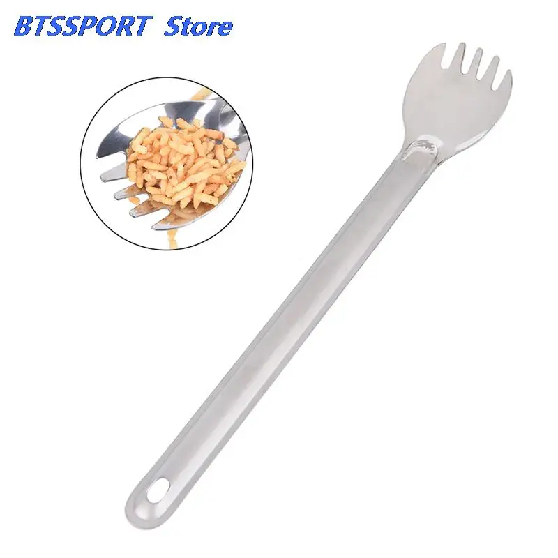 Вилка титановая вилка ложка с длинной ручкой портативная матовая столовая для