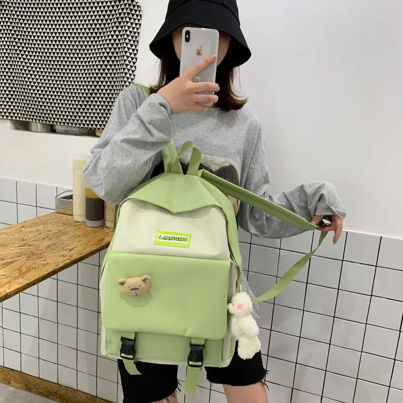 

Harajuku Travel Canvas Cute Laptop Backpack Schoolbag Women Mochila Bagpack School Bags For Teenage Girls Rucksack Sac A Dos