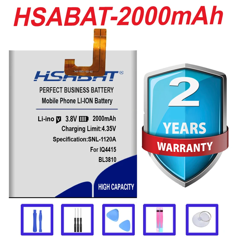 Аккумулятор HSABAT 2000 мАч BL3810 для смартфона Fly IQ4415 Quad IQ 4415 | Мобильные телефоны и