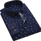 Рубашка мужская с длинным рукавом и принтом, модная повседневная дизайнерская блуза с карманами, Облегающая рубашка, 2020 полиэстер, SH001, Весна 100%
