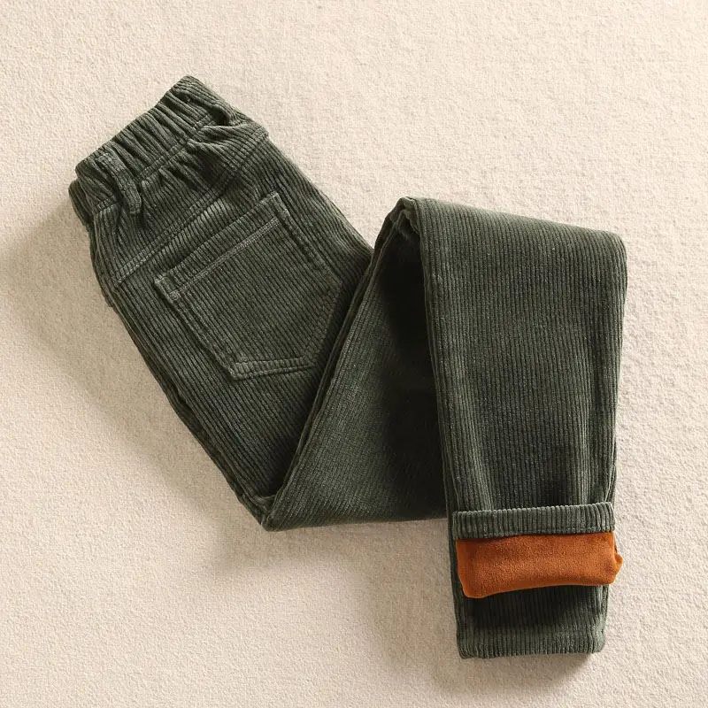 Женские вельветовые шаровары с высокой талией на осень и зиму бархатные плотные