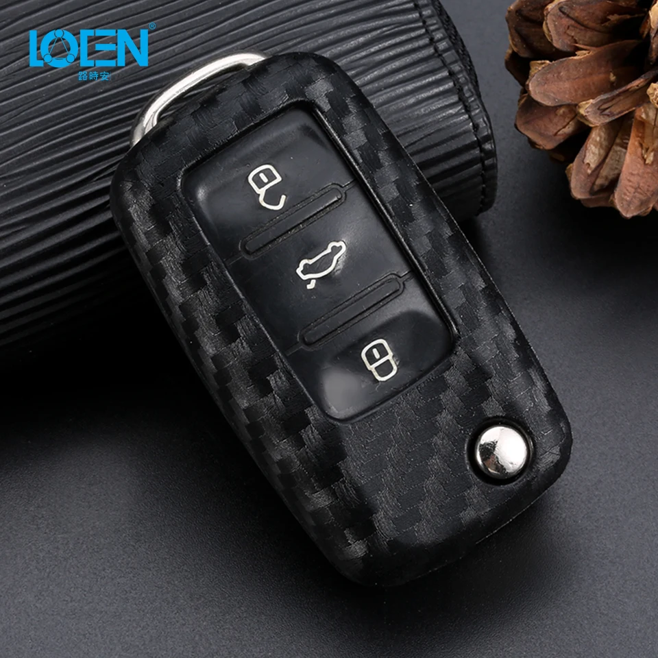Роскошный чехол для ключей из углеродного волокна 2/3 кнопки VW Volkswagen Jetta Golf 4 5 6 Polo