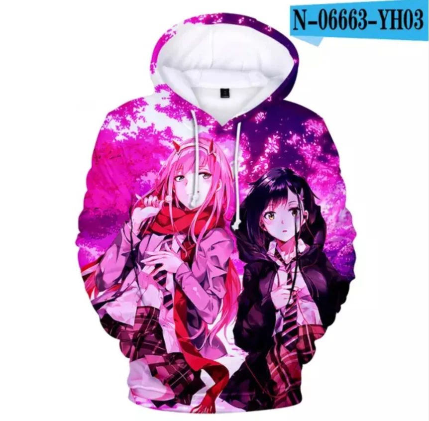 

kpop Boys Girls Hoodies Anime DARLING in The FRANXX 3D Full Printed Hoodie Sweatshirt Men/women Pullover Casual Streetwear Tops