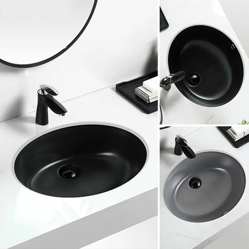 26 дюймовая черная раковина овальная керамическая встроенная в скандинавском