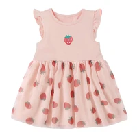 frocks for girls 2021 summer baby girl children clothes toddler cotton strawberry print vestiods casual dress for kids 2 7 years