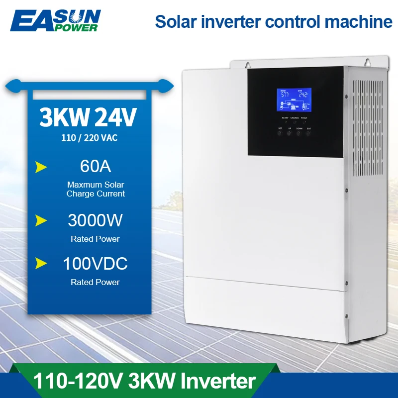 110VAC Гибридный 3000W все в одном солнечный инвертор DC 24V переменного тока с чистым