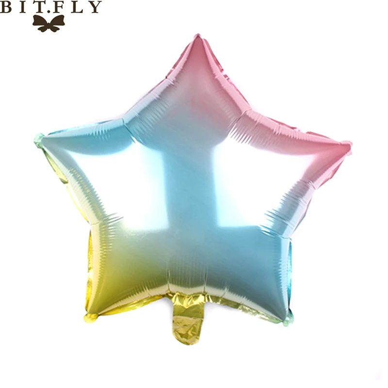 1 шт. 18 дюймов фольгированные шары градиент сердце/звезда воздушный шар Дети день
