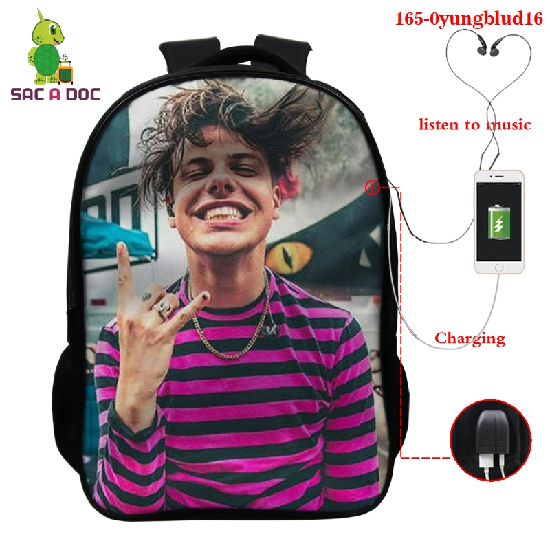 

Рюкзак Yungblud с 3D принтом для мужчин, школьный ранец, кавайная сумка для ноутбука Yungblud, модные сумки на ремне для женщин