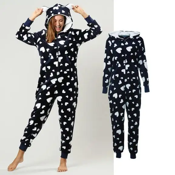 Женские Фланелевые сохранить теплые ползунки-комбинезон пижамы на осень и зиму