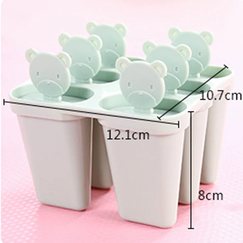 

6Pcs/Set Cell DIY Ice Cream Pop Frozen Mold Food Grade PP Ice Cream Tools Popsicle Maker Useful Kitchen Lolly Mould Tray Pan