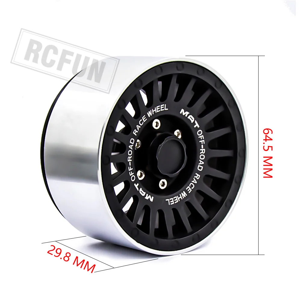4PCS Black 2.2 Aluminum Alloy Beadlock Wheel Rim for 1:10 RC Crawler Axial SCX10 90046 AXI03007 TRX4 Bronco enlarge