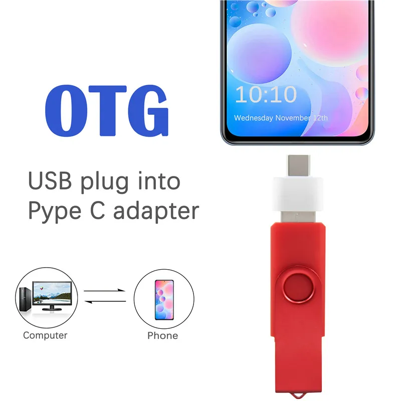 Бесплатный Логотип 128GB изготовленный на заказ usb2.0 OTG флеш накопитель 64Гб в